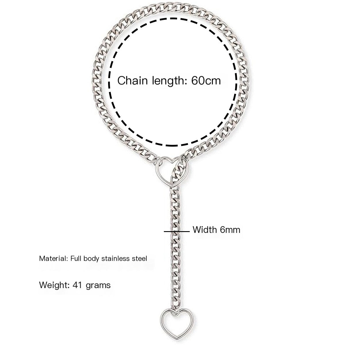 Collier chaîne à pendentif cœur pour femme