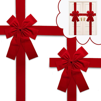 Nœud de ruban à suspendre pour porte de Noël