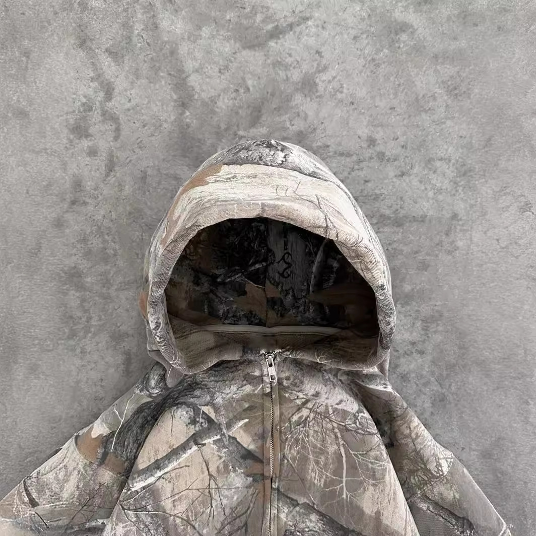 Sweat à capuche rétro camouflage urbain