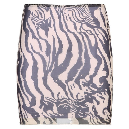 Trendy Tree Ring Printed High Waist Skirt
