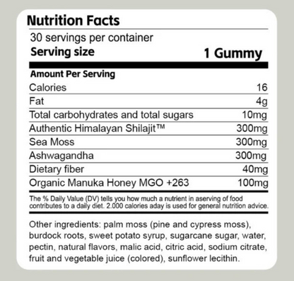 Gummies 3-en-1 de Shilajit pour hommes