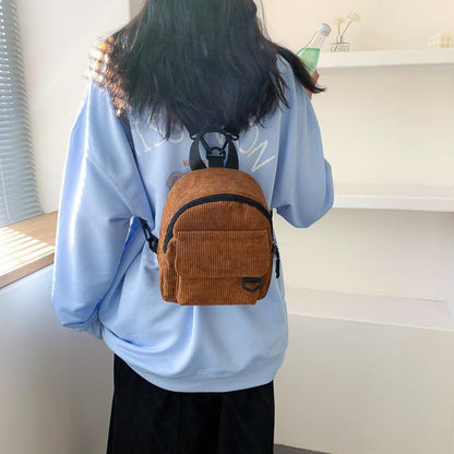 Adorable sac à dos en velours côtelé avec petite trousse de maquillage