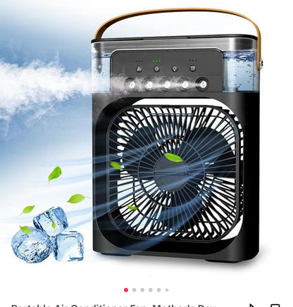 Ventilateur refroidisseur d'air portable 3-en-1 – Mini climatiseur pour chambre, bureau et voiture | Refroidissement rapide + humidificateur | Expédié des États-Unis 🇺🇸 | Best-seller TikTok et Amazon !