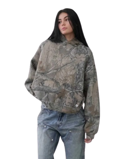 Sweat à capuche rétro camouflage urbain
