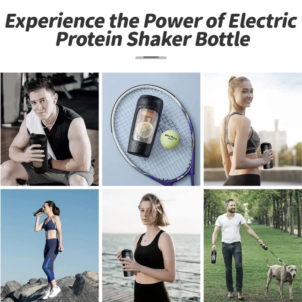 Bouteille de Shaker Électrique Portable pour Protéine en Poudre