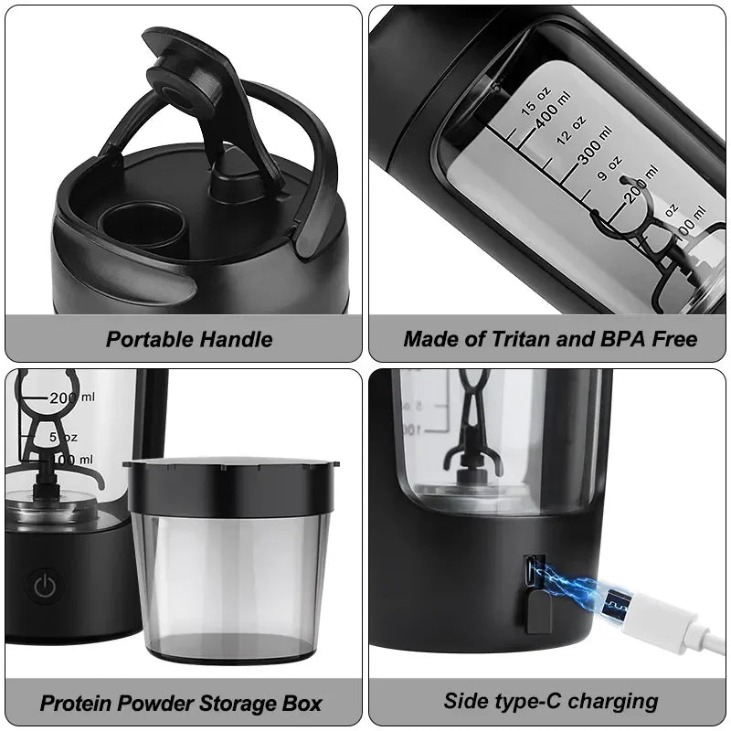 Bouteille de Shaker Électrique Portable pour Protéine en Poudre