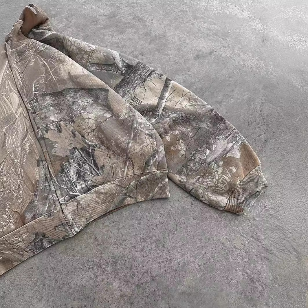 Sweat à capuche rétro camouflage urbain