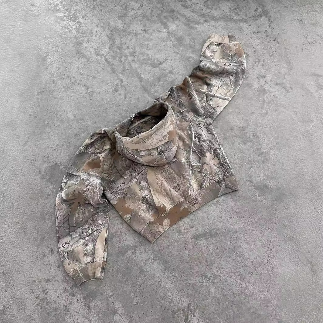 Sweat à capuche rétro camouflage urbain