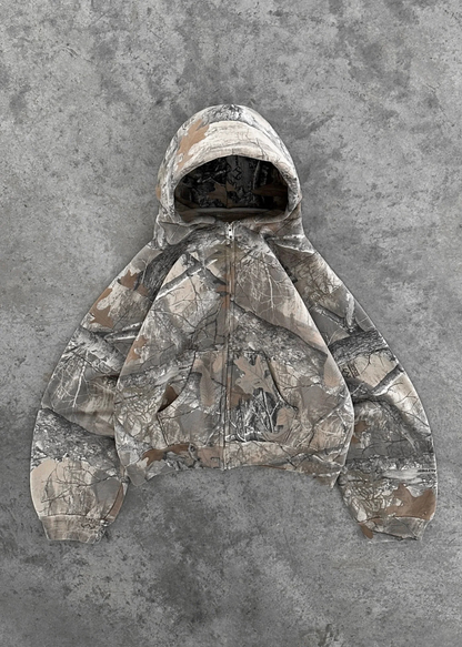 Sweat à capuche rétro camouflage urbain