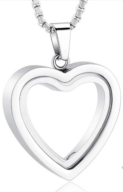 Souvenir Émouvant : Pendentif de Crémation en Cœur en Acier Inoxydable