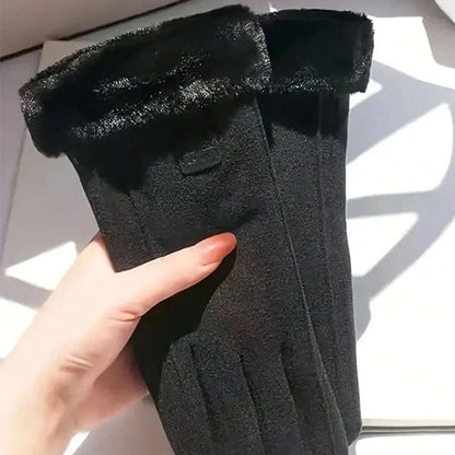1pair Women's Thermal Lined Cycling Gloves, Winter Warmth Riding Gloves Halloween Accessories Winter Gloves