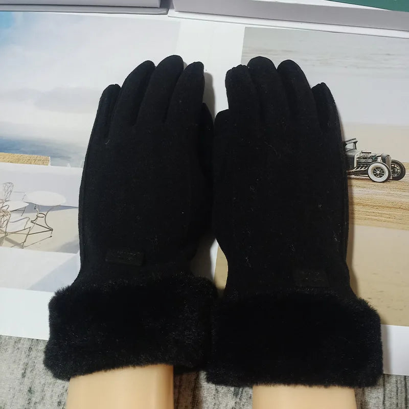 1pair Women's Thermal Lined Cycling Gloves, Winter Warmth Riding Gloves Halloween Accessories Winter Gloves