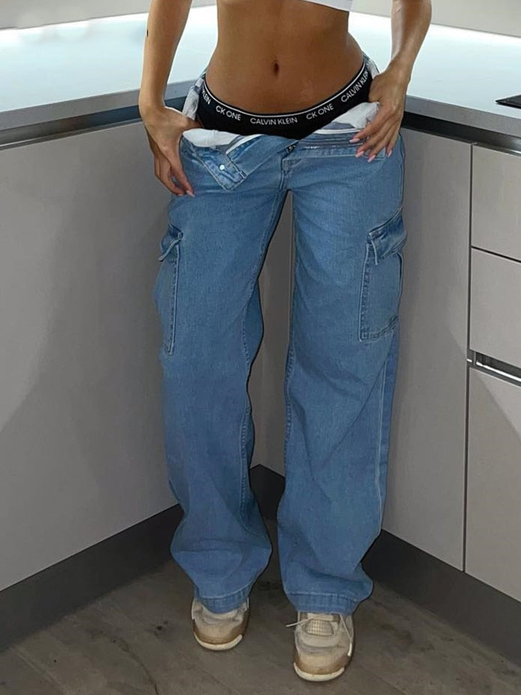 Pantalon cargo taille haute élégant