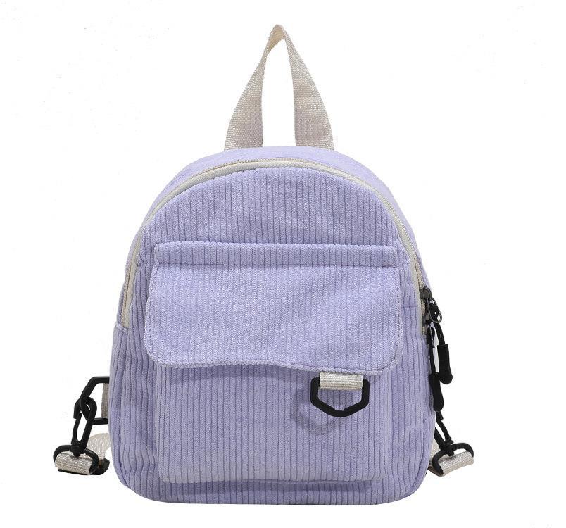 Adorable sac à dos en velours côtelé avec petite trousse de maquillage