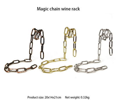 Porte-bouteille de vin chaîne magique en fer