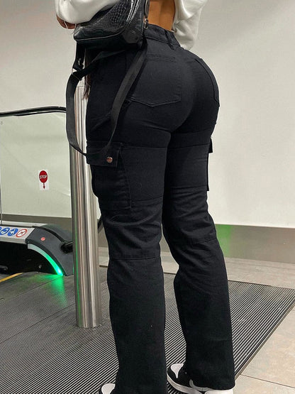 Pantalon cargo taille haute élégant