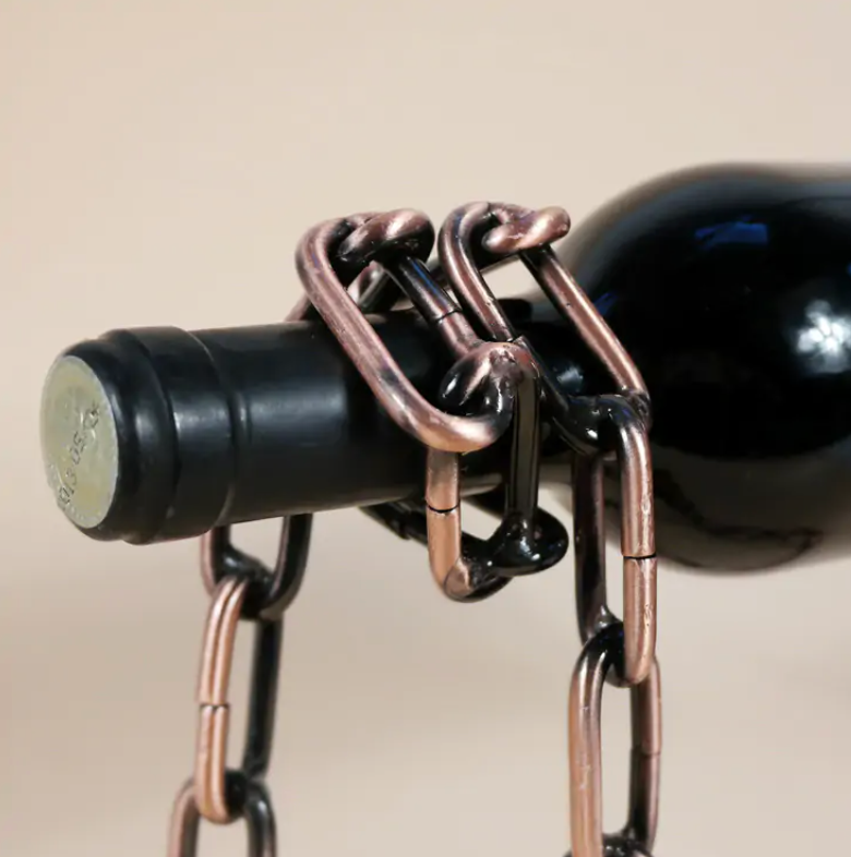 Porte-bouteille de vin chaîne magique en fer