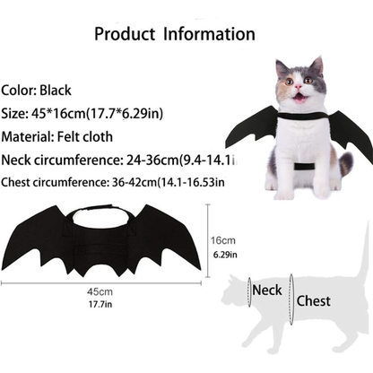 Lightweight Bat Wings Costume for Cats and Small Dogs