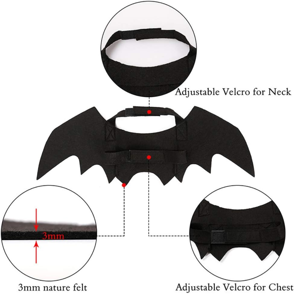 Lightweight Bat Wings Costume for Cats and Small Dogs
