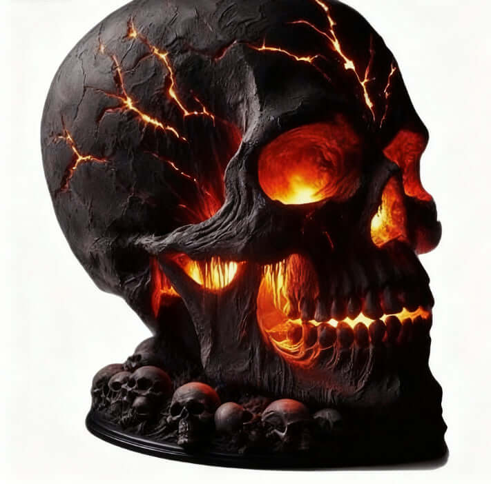 Halloween Lava Stone Skull Lamp